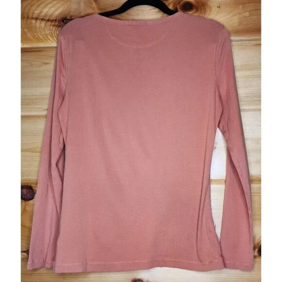 Women's Lauren Ralph Lauren Orange Solid Peasant M Lace Tunic Lagenlook Breath - Picture 2 of 14